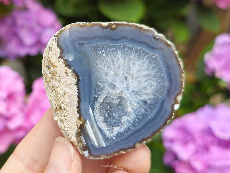 Agate gray geode with cavity Brazil 112g