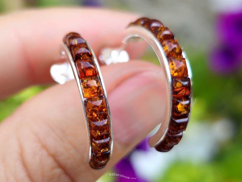 Amber earrings rings Ag 925/1000