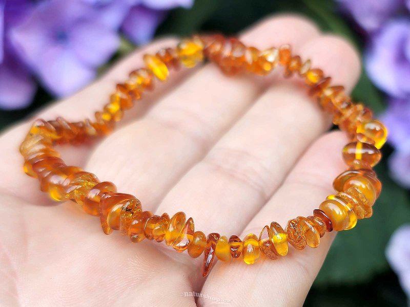 Bracelet honey amber chopped shapes