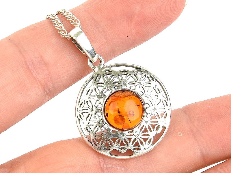 Amber honey pendant original Ag 925/1000