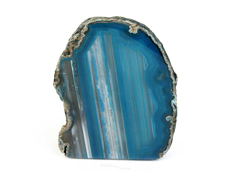 Agate blue dyed candlestick 758g