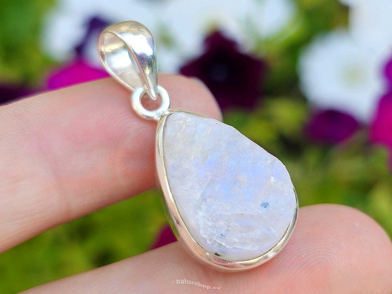 Moonstone raw pendant Ag 925/1000 6.7g