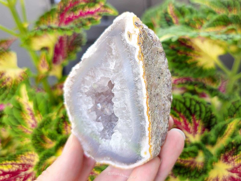 Gray agate geode with hollow 220g (Brazil)