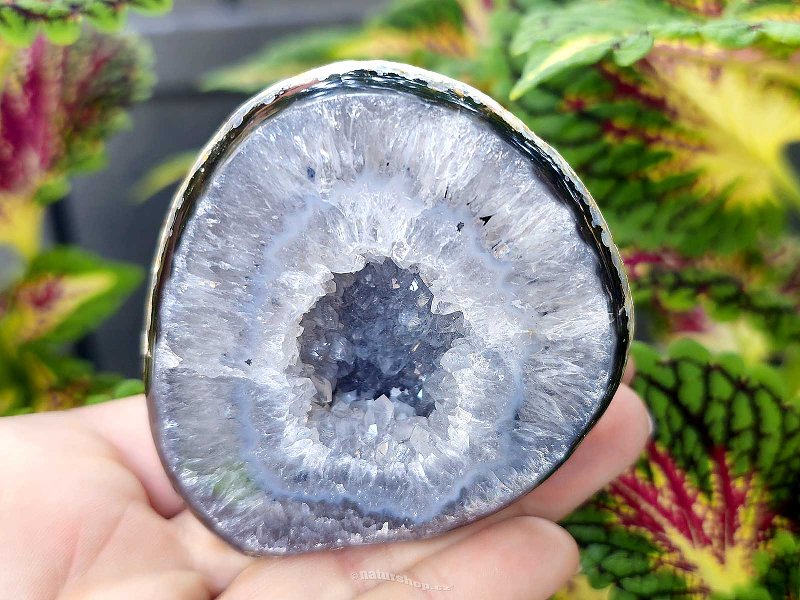 Gray agate geode with hollow 194g (Brazil)