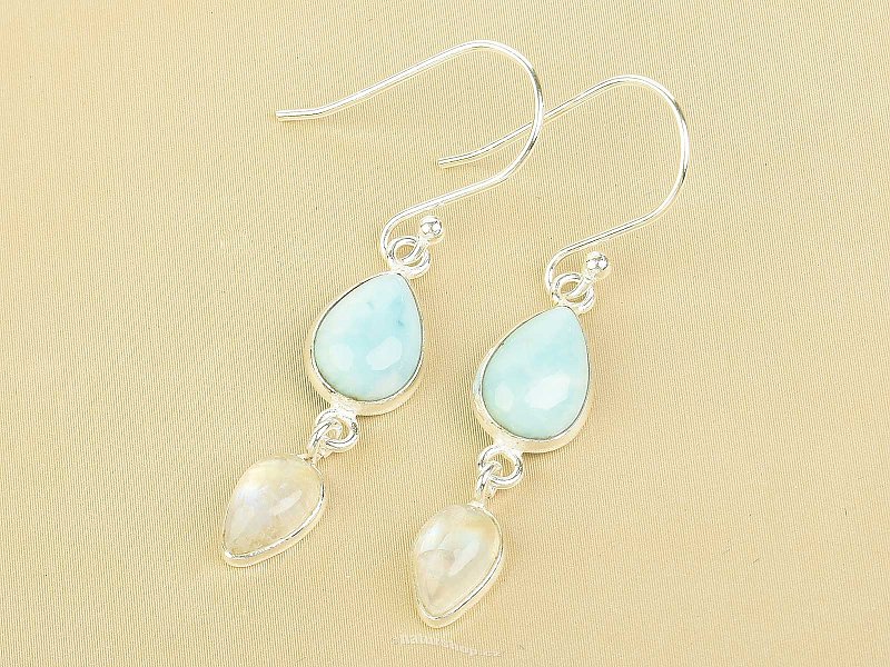 Larimar and moonstone earrings Ag 925/1000