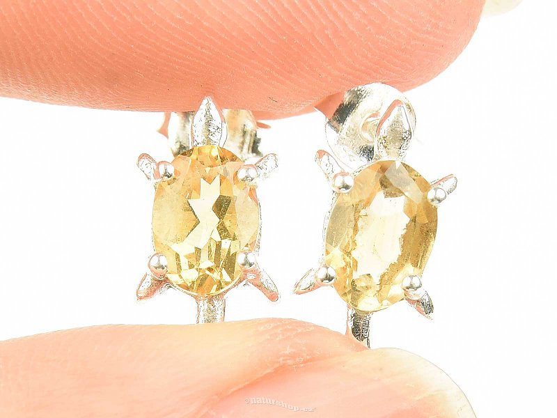 Citrine turtle earrings Ag 925/1000