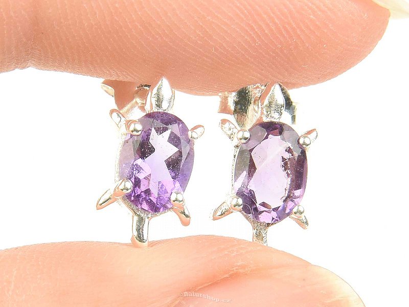 Amethyst cut turtle earrings Ag 925/1000