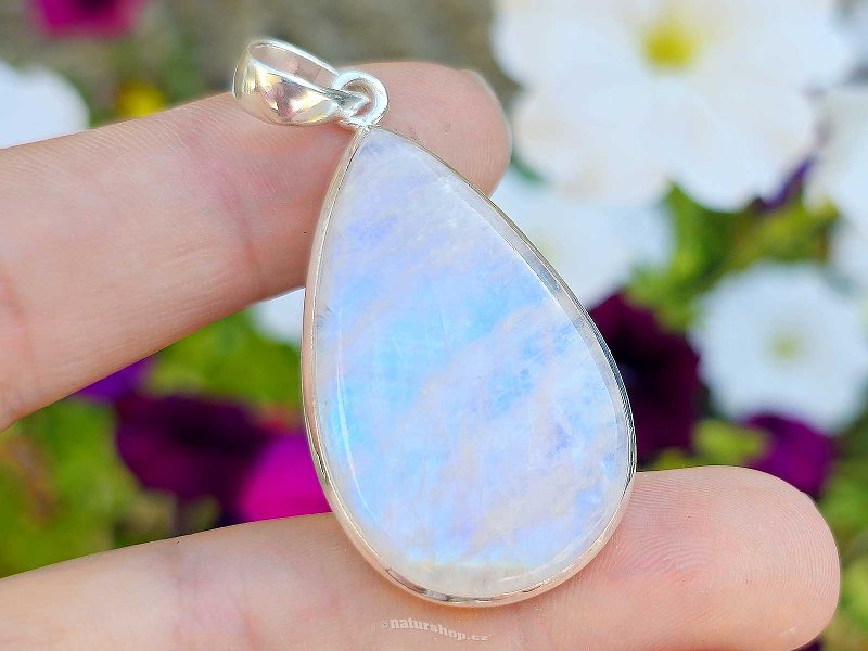 Moonstone drop larger silver Ag 925/1000 12.8g