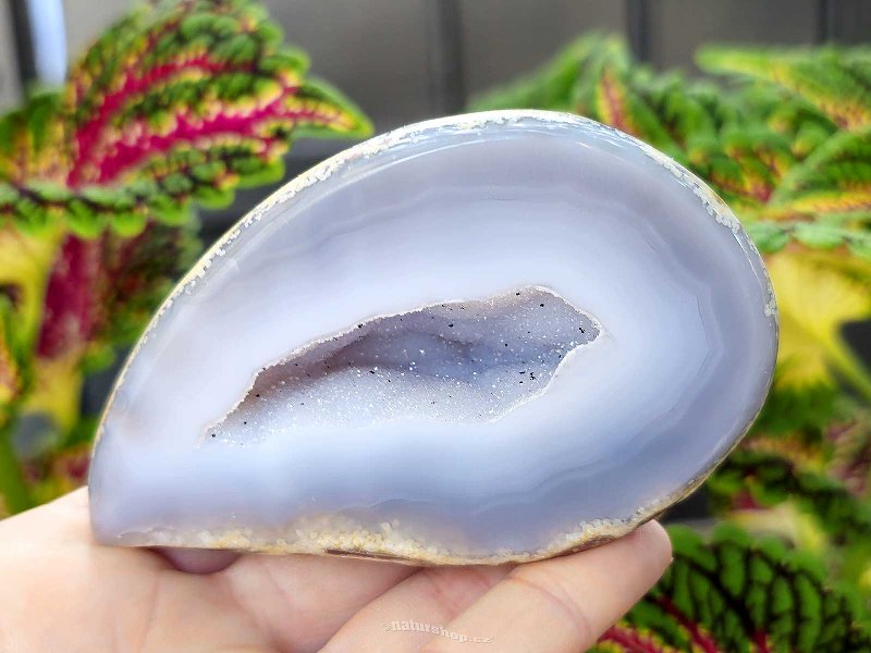 Gray agate geode with hollow 193g (Brazil)