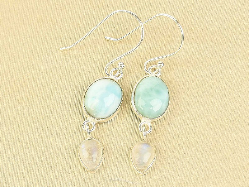 Earrings larimar and moonstone Ag 925/1000