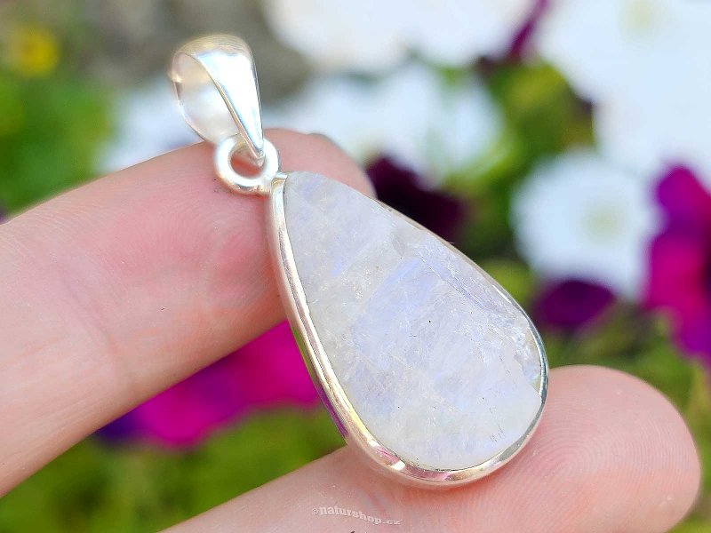 Moonstone raw pendant Ag 925/1000 6.8g