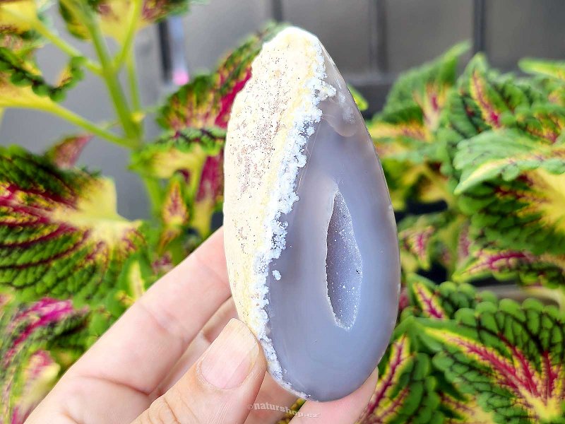 Gray agate geode with hollow 173g (Brazil)