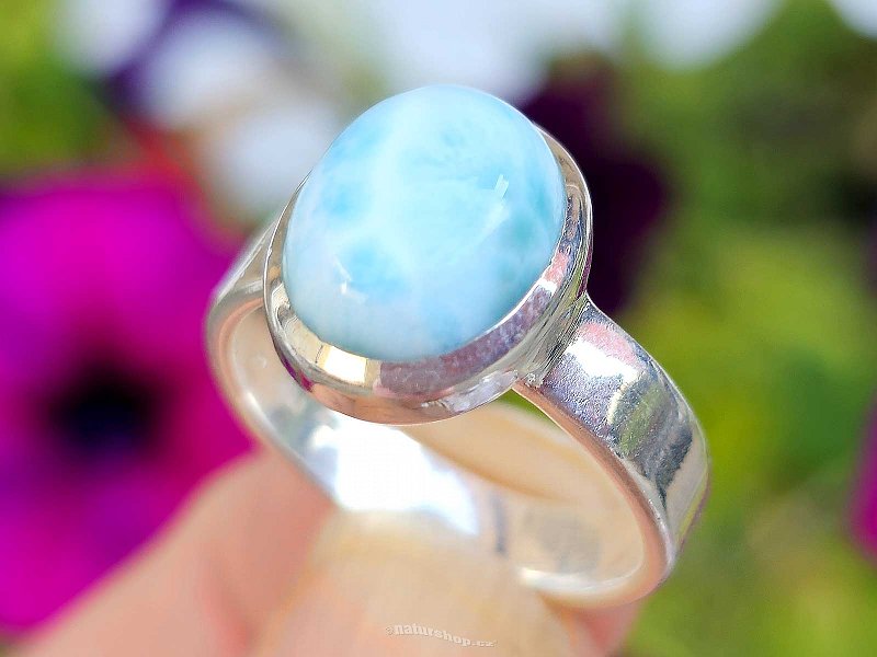 Ring silver larimar Ag 925/1000 4.9g size 54