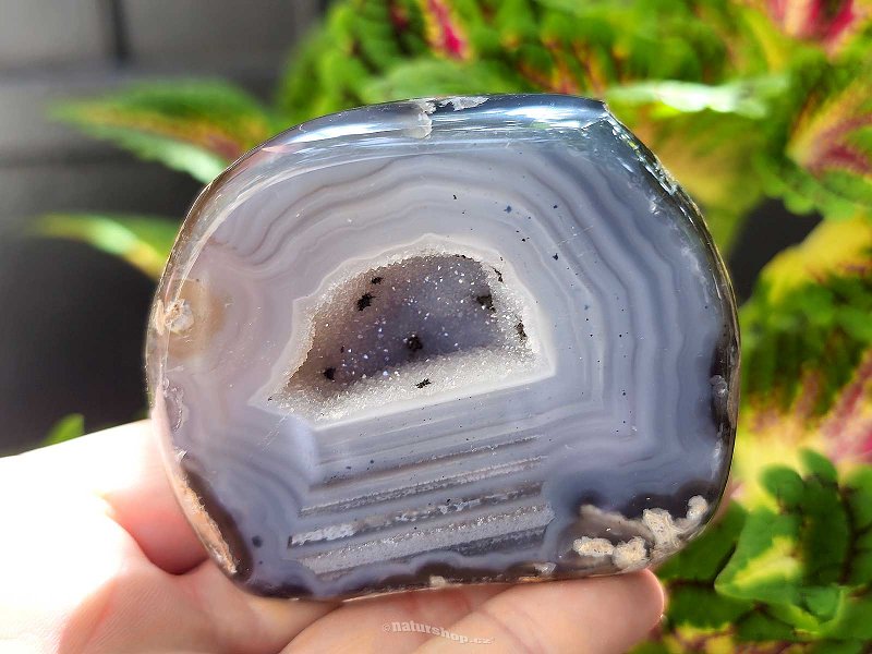 Geode gray agate with Brazil hollow 207g