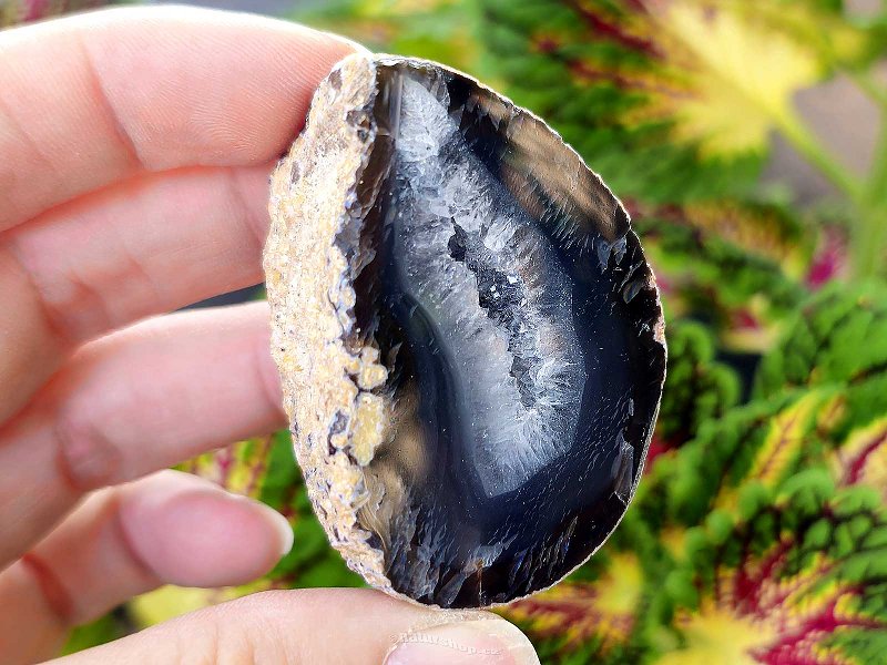 Agate gray geode with a hollow 68g from Brazil