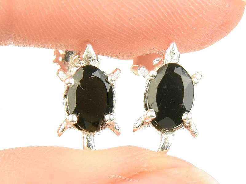 Black onyx turtle earrings Ag 925/1000