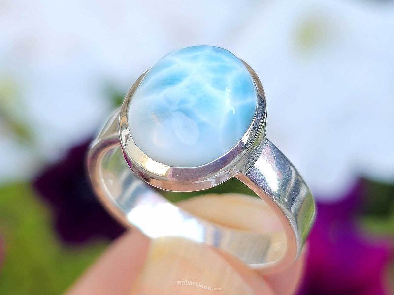 Ring silver larimar Ag 925/1000 5.4g size 56