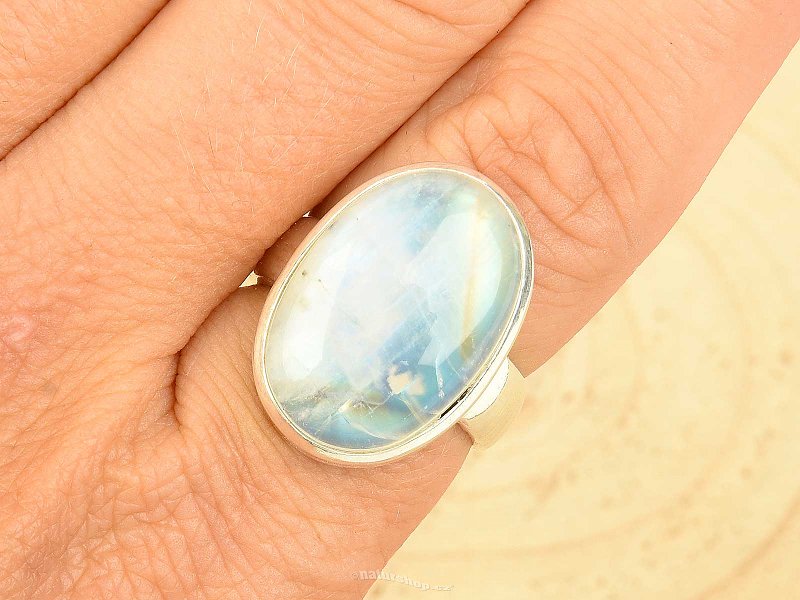 Moonstone silver ring Ag 925/1000 10.4g (size 58)