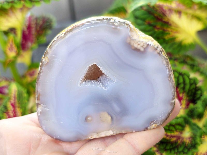 Agate gray geode with a hollow 249g from Brazil