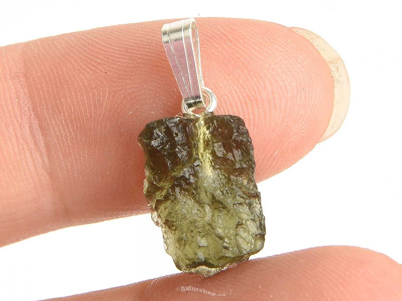 Vltavín (Moldavite) přívěsek stříbrný úchyt Ag 925/1000 1,0g