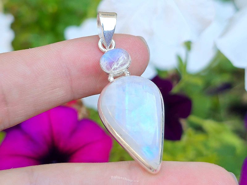 Moonstone drop pendant Ag 925/1000 7.1g