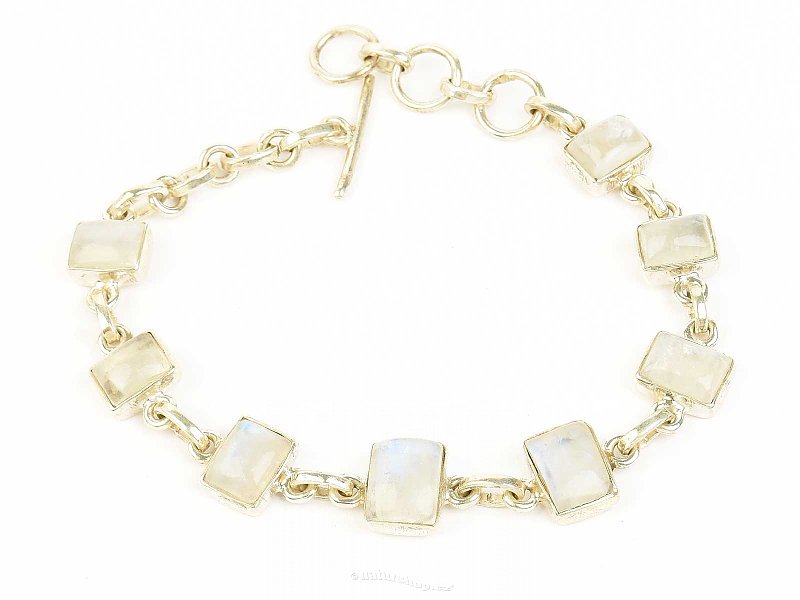 Moonstone bracelet rectangle Ag 925/1000 14.5g