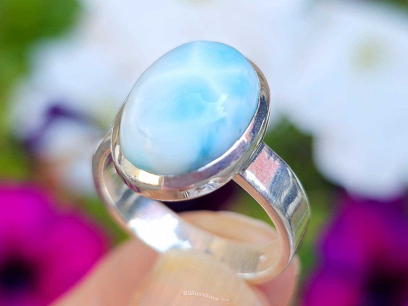 Ring silver larimar Ag 925/1000 5.5g size 55