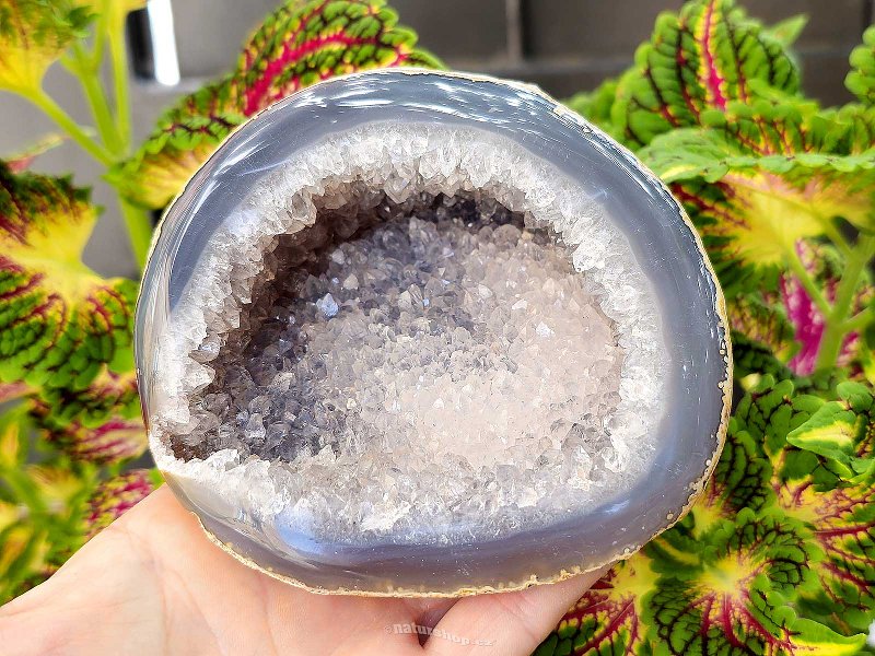 Gray agate and geode crystal (Brazil) 867g