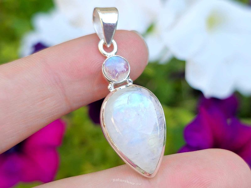 Moonstone drop pendant Ag 925/1000 5.4g