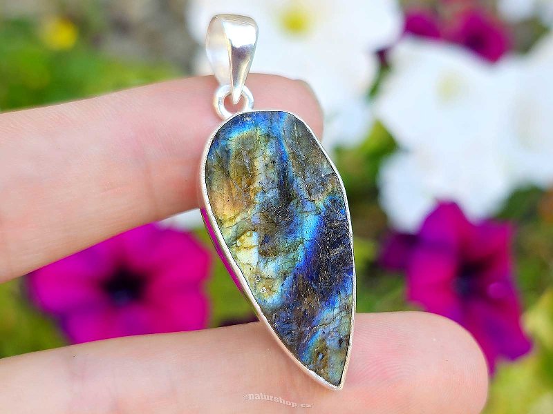 Raw labradorite pendant silver Ag 925/1000 10.7g