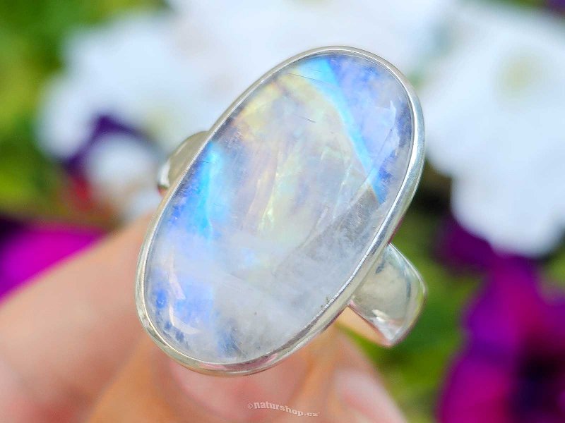 Moonstone ring oval Ag 925/1000 size 67, (10.9g)