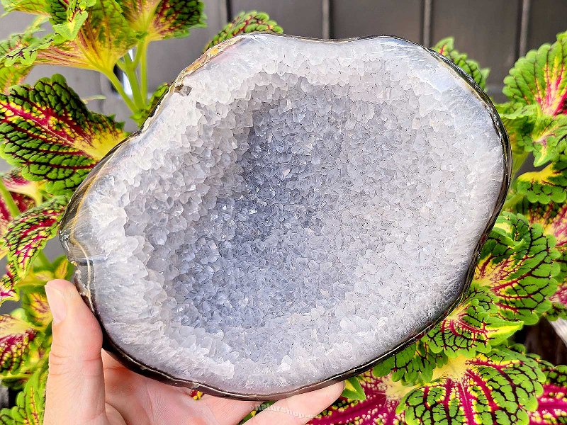 Agate geode with crystal crystals 1340g