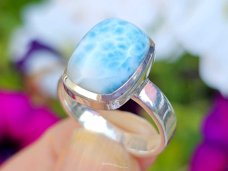 Ring silver larimar Ag 925/1000 6.5g size 59