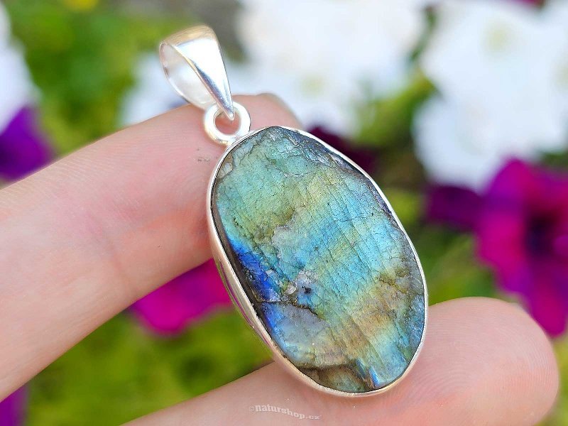 Raw labradorite pendant silver Ag 925/1000 9.5g