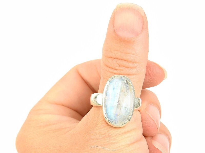 Moonstone silver ring Ag 925/1000 10.4g (size 65)