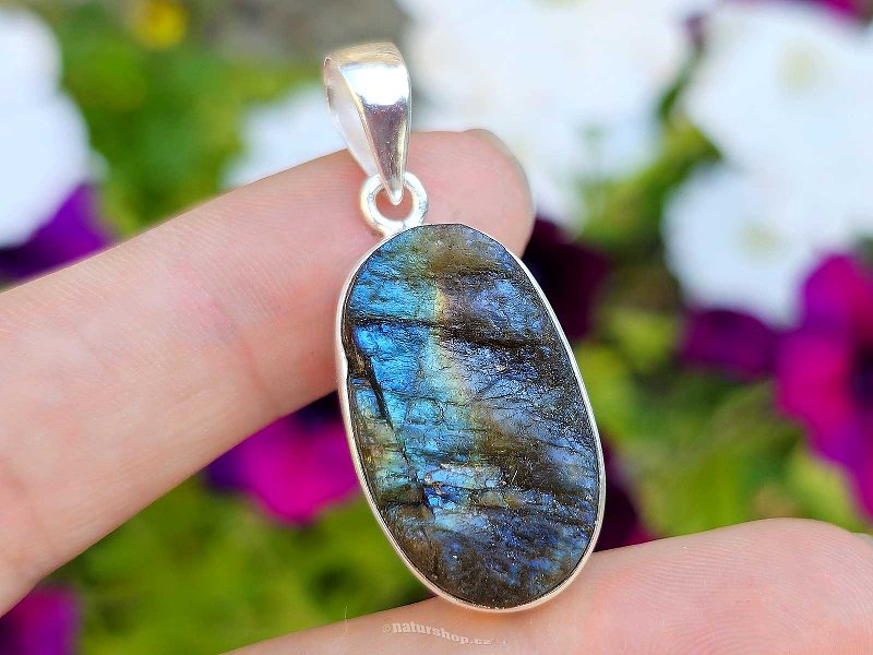 Raw labradorite pendant silver Ag 925/1000 8.0g