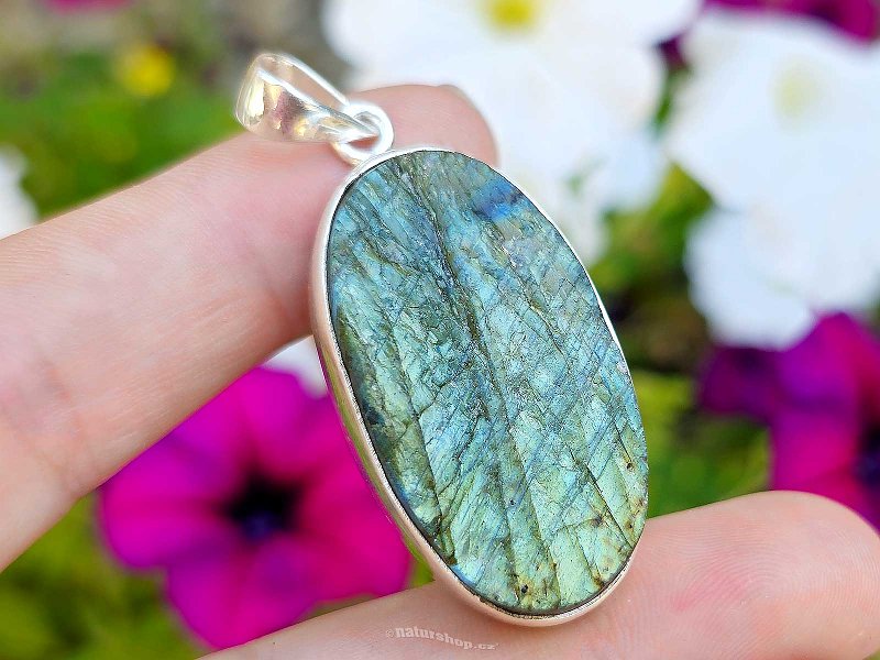 Raw labradorite pendant silver Ag 925/1000 18.2g