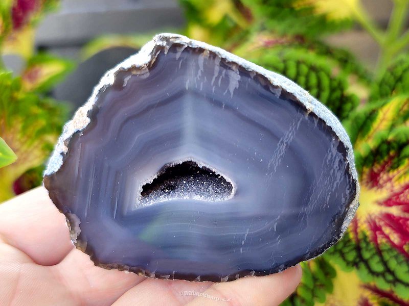 Agate gray geode with a hollow 179g from Brazil