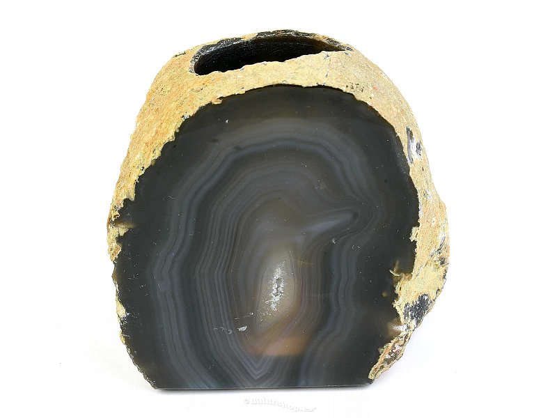 Gray agate candlestick 872g