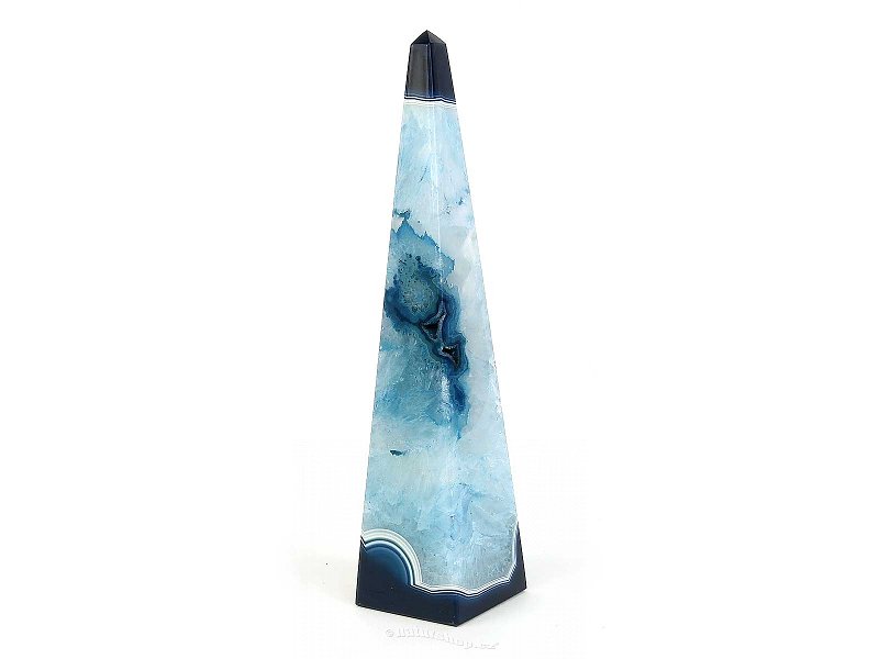 Agate blue obelisk with hollow Brazil 698g