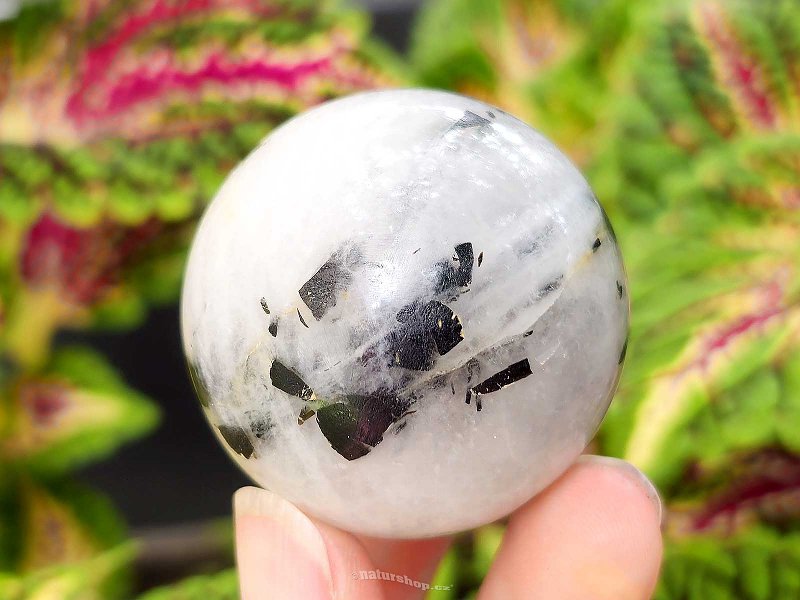 Quartz with black tourmaline ball Ø 43mm