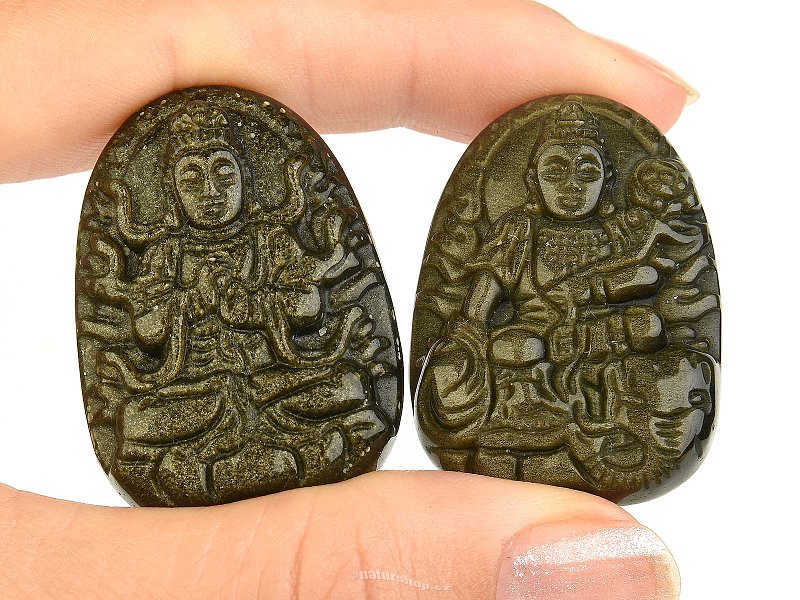 Golden obsidian Buddha approx. 40mm