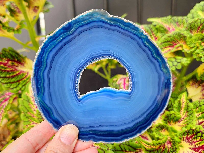 Agate polished slice with cavity from Brazil 87g