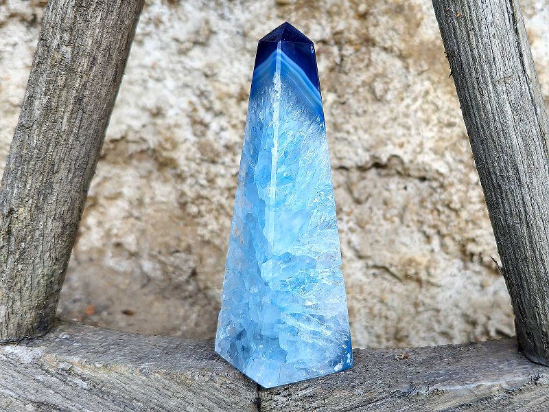 Blue agate obelisk 233g (Brazil)