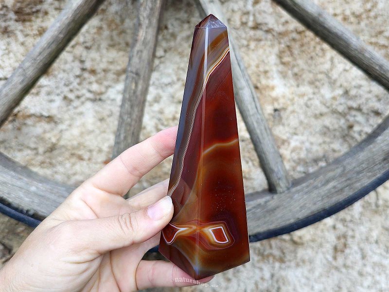 Brown agate obelisk 314g (Brazil)