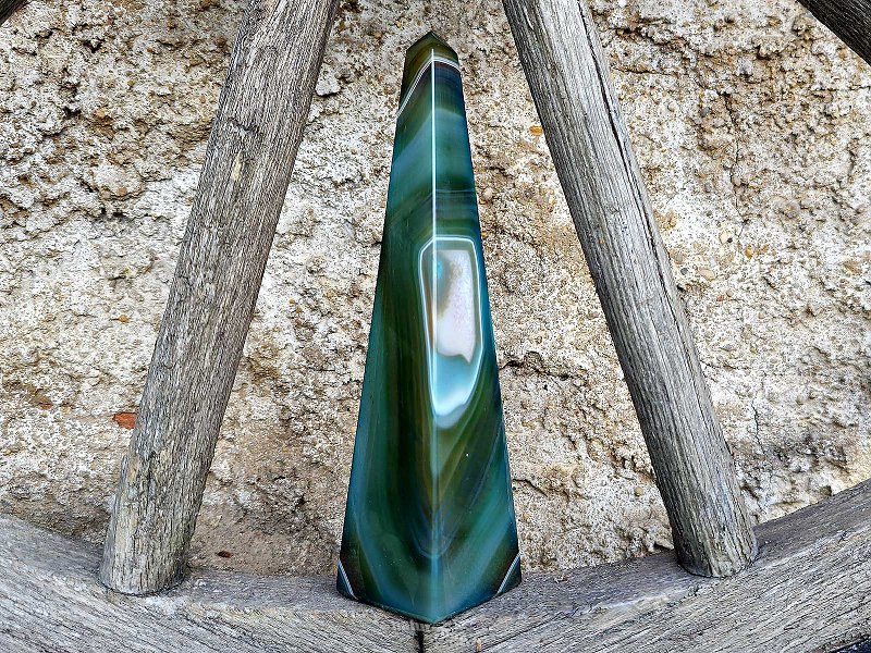 Green agate obelisk 498g (Brazil)