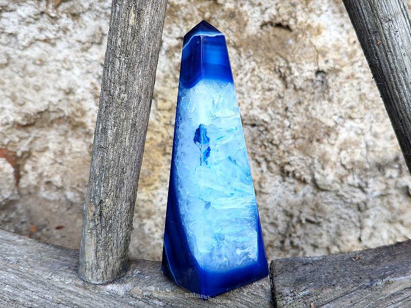 Blue agate obelisk 373g (Brazil)