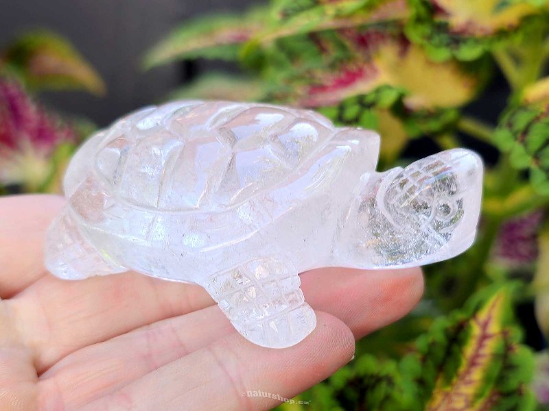 Crystal turtle figurine hand cut 130g