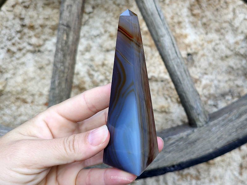 Brown agate obelisk 141g (Brazil)