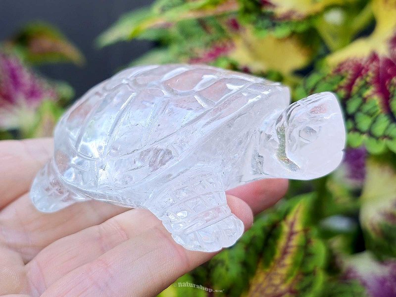 Crystal turtle figurine hand cut 174g